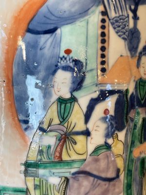 A pair of Chinese famille verte rouleau vases with narrative design, 19th C. — photo 6