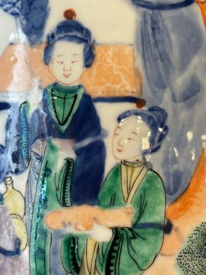 A pair of Chinese famille verte rouleau vases with narrative design, 19th C. — photo 7