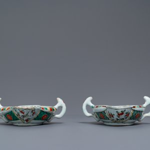 A pair of Chinese famille verte sauce boats with phoenixes, Kangxi — 照片 6