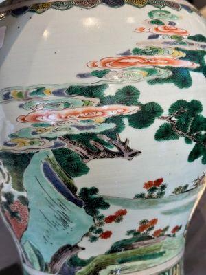 A pair of Chinese famille verte 'Shou Lao' vases, Kangxi — photo 17