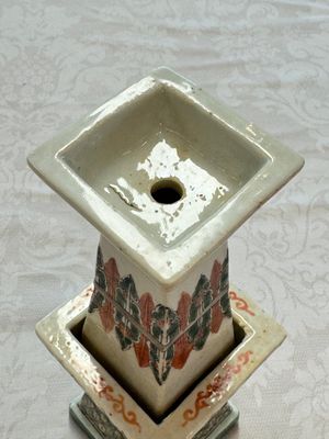 A pair of Chinese famille verte square candle holders, 19th C. — photo 25