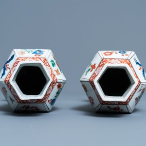 A pair of Chinese famille verte vases, Kangxi — 照片 5