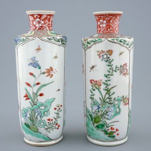 A pair of Chinese famille verte vases, Kangxi — photo 1