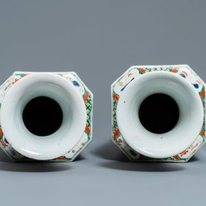 A pair of Chinese famille verte vases with birds and flowers, Kangxi — photo 5