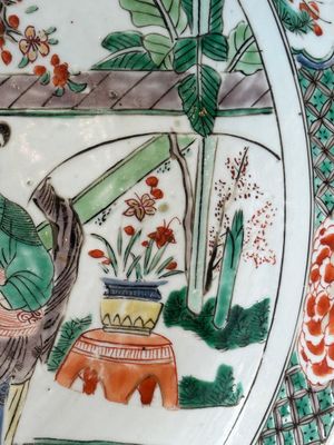 A pair of Chinese famille verte 'Xi Xiang Ji' dishes, Kangxi — photo 5