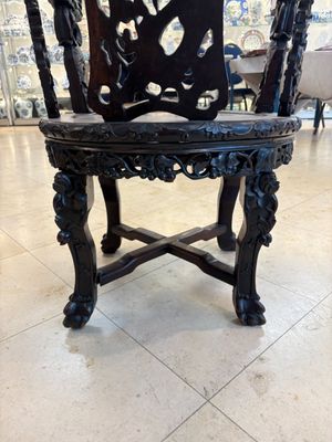 A pair of Chinese finely carved hongmu swivel chairs, Canton, 19th C. — photo 19