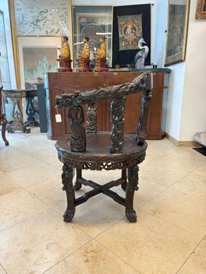 A pair of Chinese finely carved hongmu swivel chairs, Canton, 19th C. — photo 23