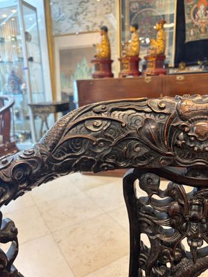 A pair of Chinese finely carved hongmu swivel chairs, Canton, 19th C. — photo 24