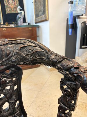 A pair of Chinese finely carved hongmu swivel chairs, Canton, 19th C. — photo 26