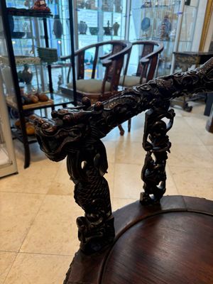 A pair of Chinese finely carved hongmu swivel chairs, Canton, 19th C. — photo 30