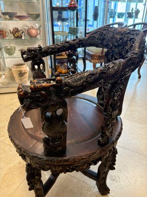 A pair of Chinese finely carved hongmu swivel chairs, Canton, 19th C. — photo 32