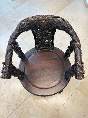 A pair of Chinese finely carved hongmu swivel chairs, Canton, 19th C. — photo 33