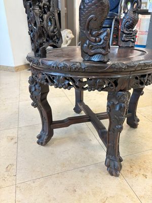 A pair of Chinese finely carved hongmu swivel chairs, Canton, 19th C. — photo 34