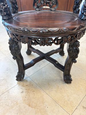 A pair of Chinese finely carved hongmu swivel chairs, Canton, 19th C. — photo 35