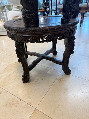 A pair of Chinese finely carved hongmu swivel chairs, Canton, 19th C. — photo 36