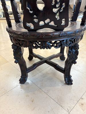 A pair of Chinese finely carved hongmu swivel chairs, Canton, 19th C. — photo 37