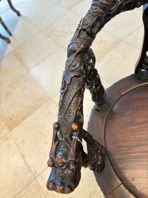 A pair of Chinese finely carved hongmu swivel chairs, Canton, 19th C. — photo 9