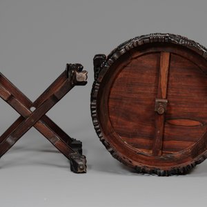 A pair of Chinese finely carved hongmu swivel chairs, Canton, 19th C. — photo 8