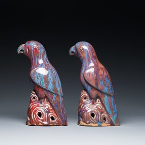 A pair of Chinese flambé-glazed birds, 19th C. — 照片 3