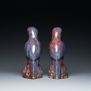 A pair of Chinese flambé-glazed birds, 19th C. — 照片 4