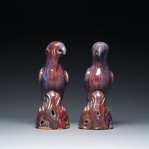 A pair of Chinese flambé-glazed birds, 19th C. — 照片 6