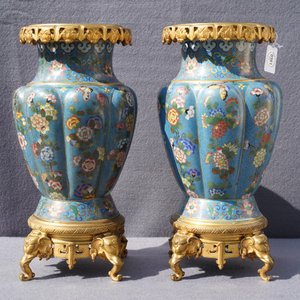 A pair of Chinese gilt bronze mounted cloisonné vases, 19th C. — 照片 11
