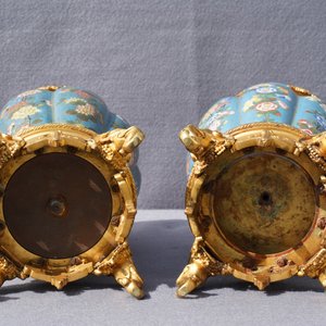 A pair of Chinese gilt bronze mounted cloisonné vases, 19th C. — 照片 13
