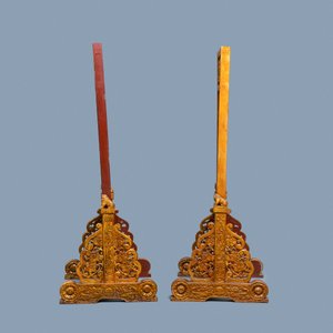 A pair of Chinese gilt carved wood screens for the Straits or Peranakan market, 19th C. — 照片 4
