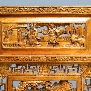 A pair of Chinese gilt carved wood screens for the Straits or Peranakan market, 19th C. — 照片 6