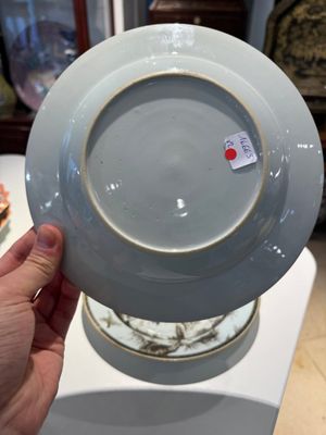 A pair of Chinese grisaille plates depicting the Whampoa Pagoda and the Pearl River, Yongzheng — 照片 6