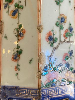 A pair of Chinese hexagonal famille verte tea caddies, Kangxi — photo 20