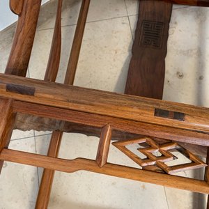 A pair of Chinese huanghuali wood chairs, Republic, 20th C. — 照片 36