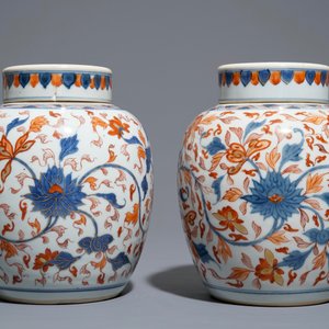 A pair of Chinese Imari style ginger jars and covers, Kangxi — 照片 5