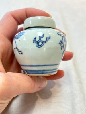 A pair of Chinese incised white-glazed 'Meiping' vases, Wanli mark and of the period, and a pair of blue and white covered jarlets, Ming — photo 10
