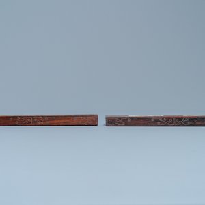 A pair of Chinese inlaid wooden wrist rests, 19/20th C. — photo 4
