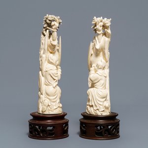 A pair of Chinese ivory figures of Zhong Kui, ca. 1920 — photo 2