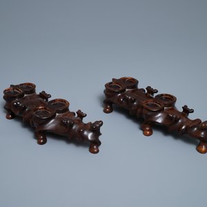 A pair of Chinese jadeite models of elephants, 19/20th C. — 照片 8
