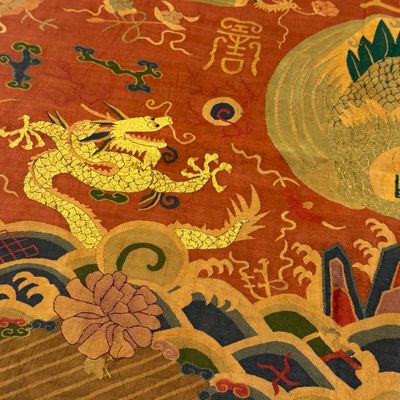 A pair of Chinese kesi 'Dragons and Cranes' panels — photo 16