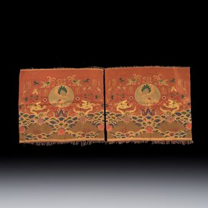 A pair of Chinese kesi 'Dragons and Cranes' panels — photo 2