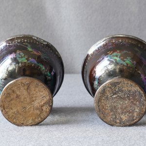 A pair of Chinese lac burgauté stem cups, Kangxi — photo 12
