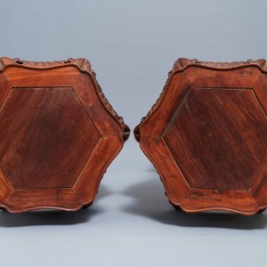 A pair of Chinese Ming-style wooden stands, 18/19th C. — photo 6