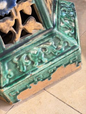 A pair of Chinese or Vietnamese polychrome-glazed pottery stands, 19th C. — photo 23
