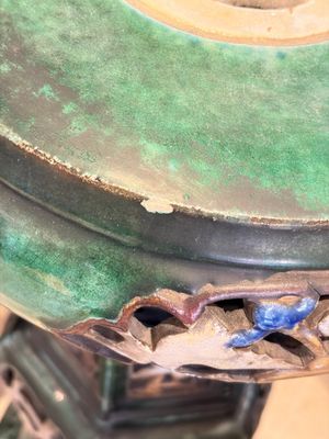 A pair of Chinese or Vietnamese polychrome-glazed pottery stands, 19th C. — photo 24