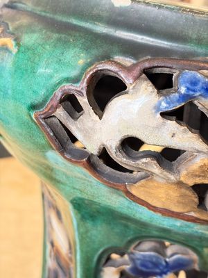 A pair of Chinese or Vietnamese polychrome-glazed pottery stands, 19th C. — photo 25