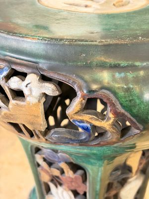 A pair of Chinese or Vietnamese polychrome-glazed pottery stands, 19th C. — photo 26