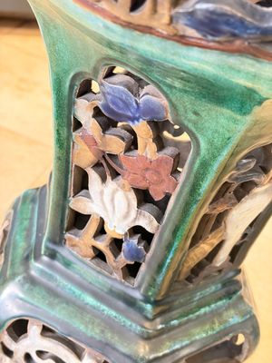A pair of Chinese or Vietnamese polychrome-glazed pottery stands, 19th C. — photo 27