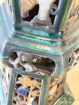 A pair of Chinese or Vietnamese polychrome-glazed pottery stands, 19th C. — photo 29