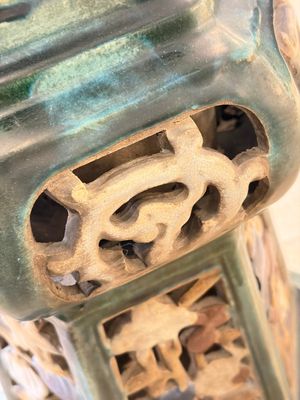 A pair of Chinese or Vietnamese polychrome-glazed pottery stands, 19th C. — photo 34