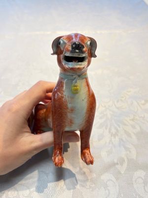 A pair of Chinese polychrome export models of dogs, Qianlong — foto 2