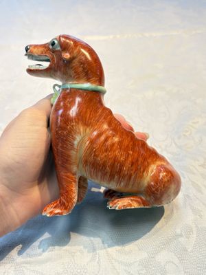 A pair of Chinese polychrome export models of dogs, Qianlong — foto 3